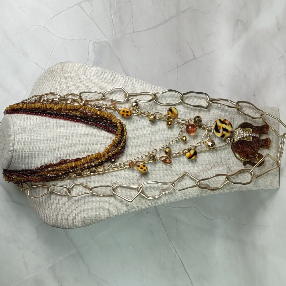 Bold Gold Necklace Bundle 4pc Assortment - image 1